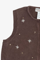 Vintage Brown Heirloom Collectibles Snowmen Ugly Christmas Vest (1990s)
