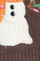 Vintage Brown Heirloom Collectibles Snowmen Ugly Christmas Vest (1990s)