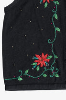 Vintage Jason Maxwell Poinsettias Ugly Christmas Vest (1990s)