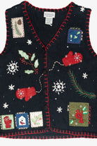 Cozy Cardinal Vintage Ugly Christmas Sweater Vest (1990s)
