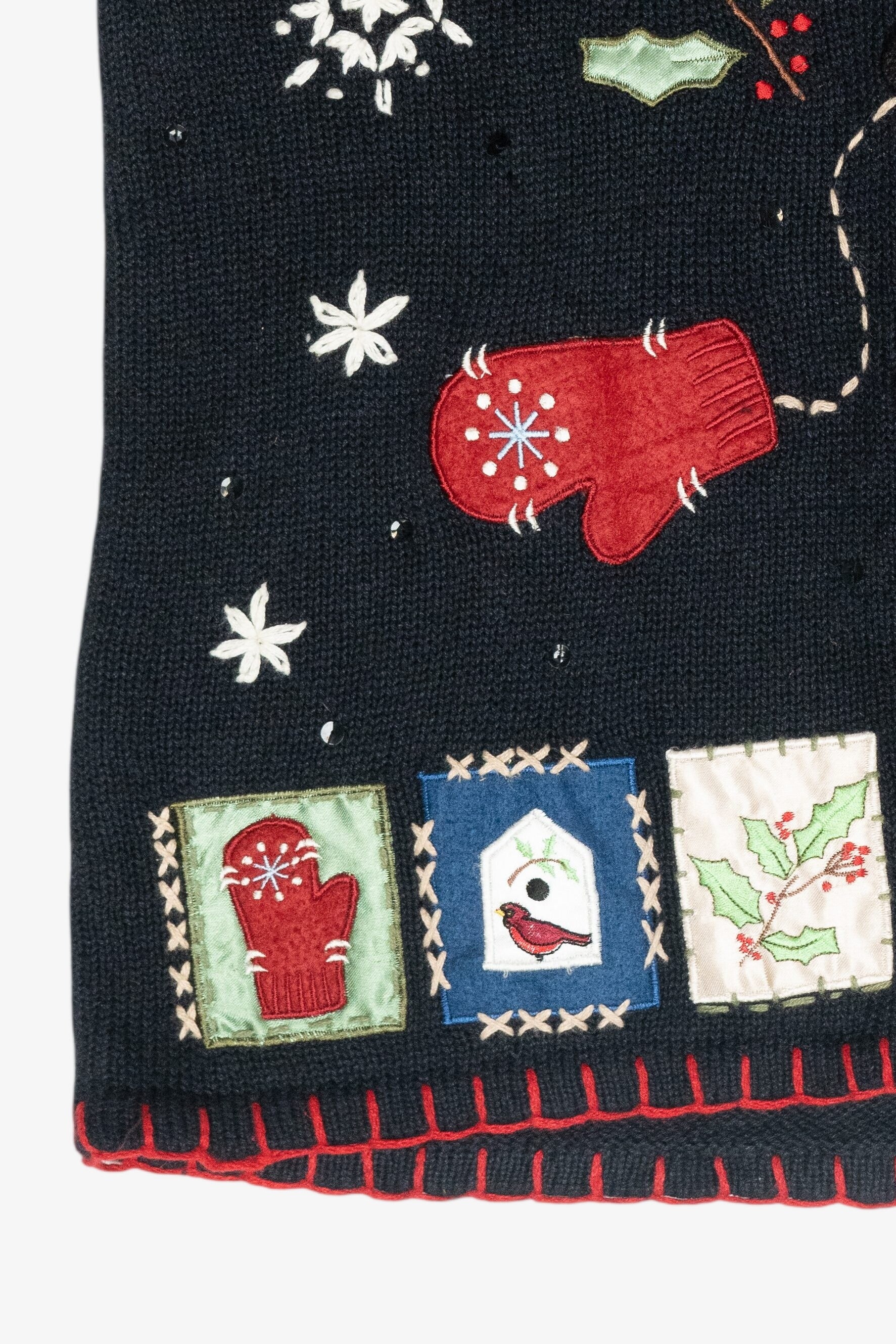 Cozy Cardinal Vintage Ugly Christmas Sweater Vest (1990s)