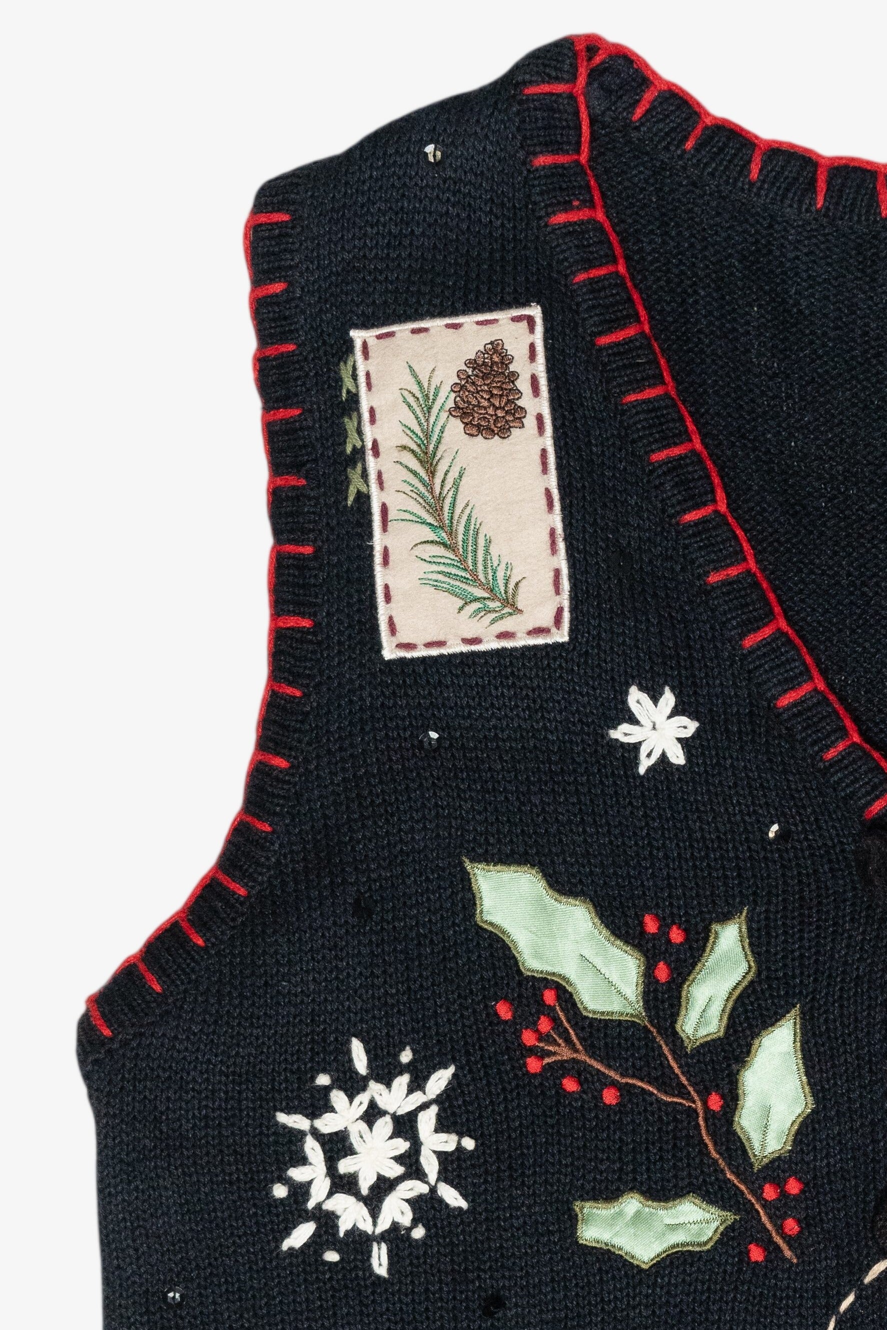 Cozy Cardinal Vintage Ugly Christmas Sweater Vest (1990s)