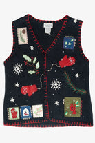 Cozy Cardinal Vintage Ugly Christmas Sweater Vest (1990s)