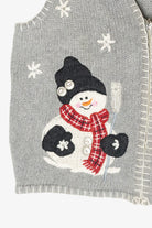 Cozy Snowmen Vintage Ugly Christmas Sweater Vest (1990s)