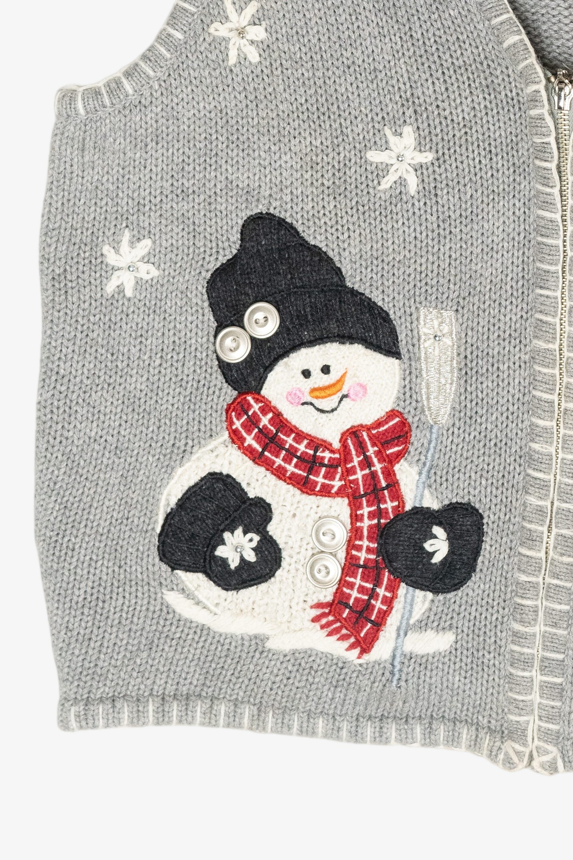 Cozy Snowmen Vintage Ugly Christmas Sweater Vest (1990s)