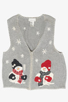 Cozy Snowmen Vintage Ugly Christmas Sweater Vest (1990s)
