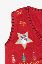 Snowmen Family Vintage Ugly Christmas Sweater Vest (2000s)