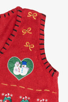 Snowmen Family Vintage Ugly Christmas Sweater Vest (2000s)