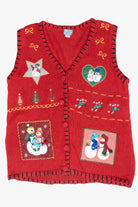 Snowmen Family Vintage Ugly Christmas Sweater Vest (2000s)