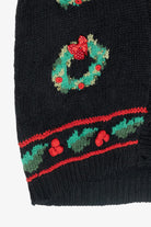 Wreaths Hand Knit Vintage Ugly Christmas Sweater Vest (1990s)