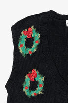 Wreaths Hand Knit Vintage Ugly Christmas Sweater Vest (1990s)