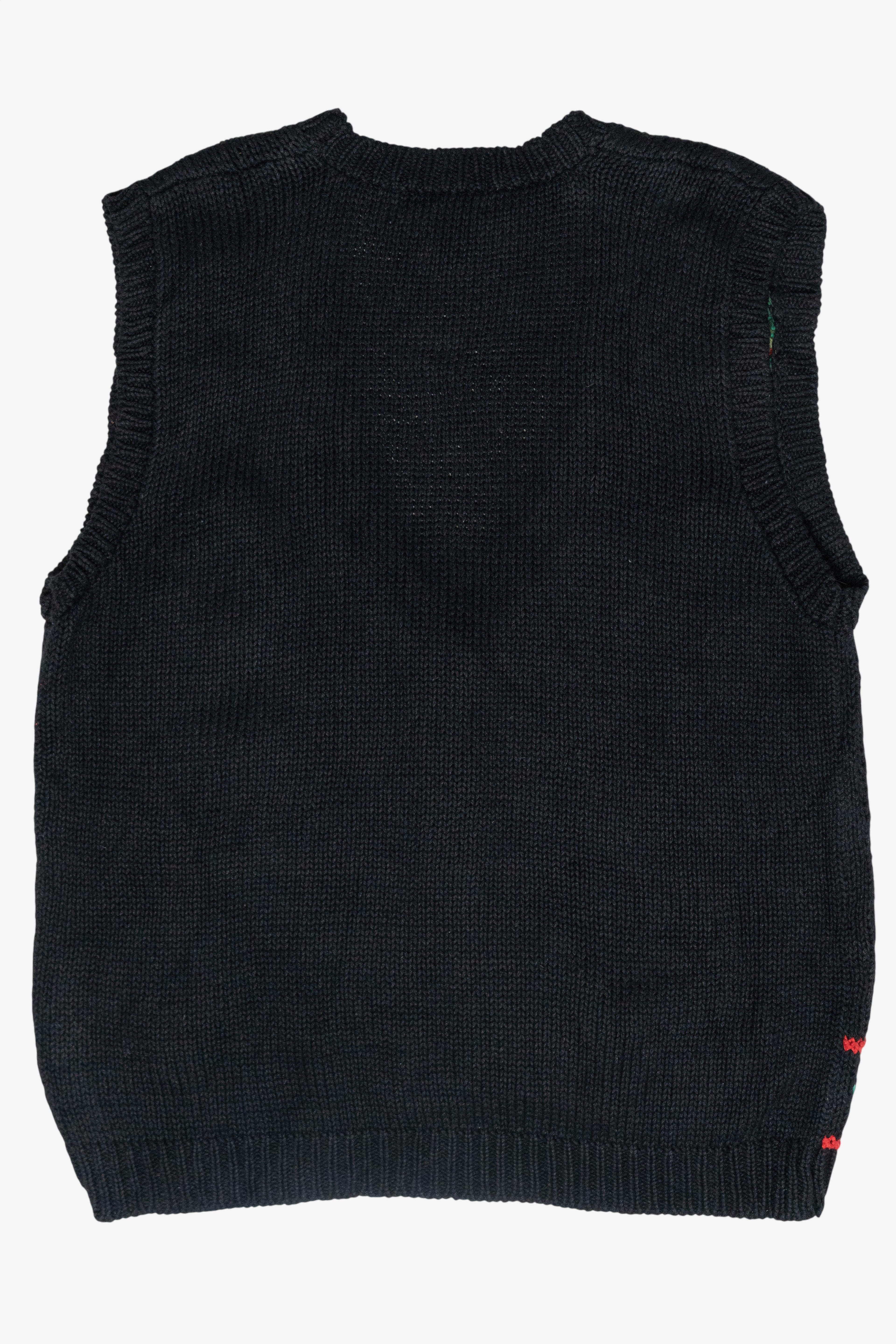 Wreaths Hand Knit Vintage Ugly Christmas Sweater Vest (1990s)