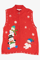 Silly Snowmen Vintage Ugly Christmas Sweater Vest (2000s)