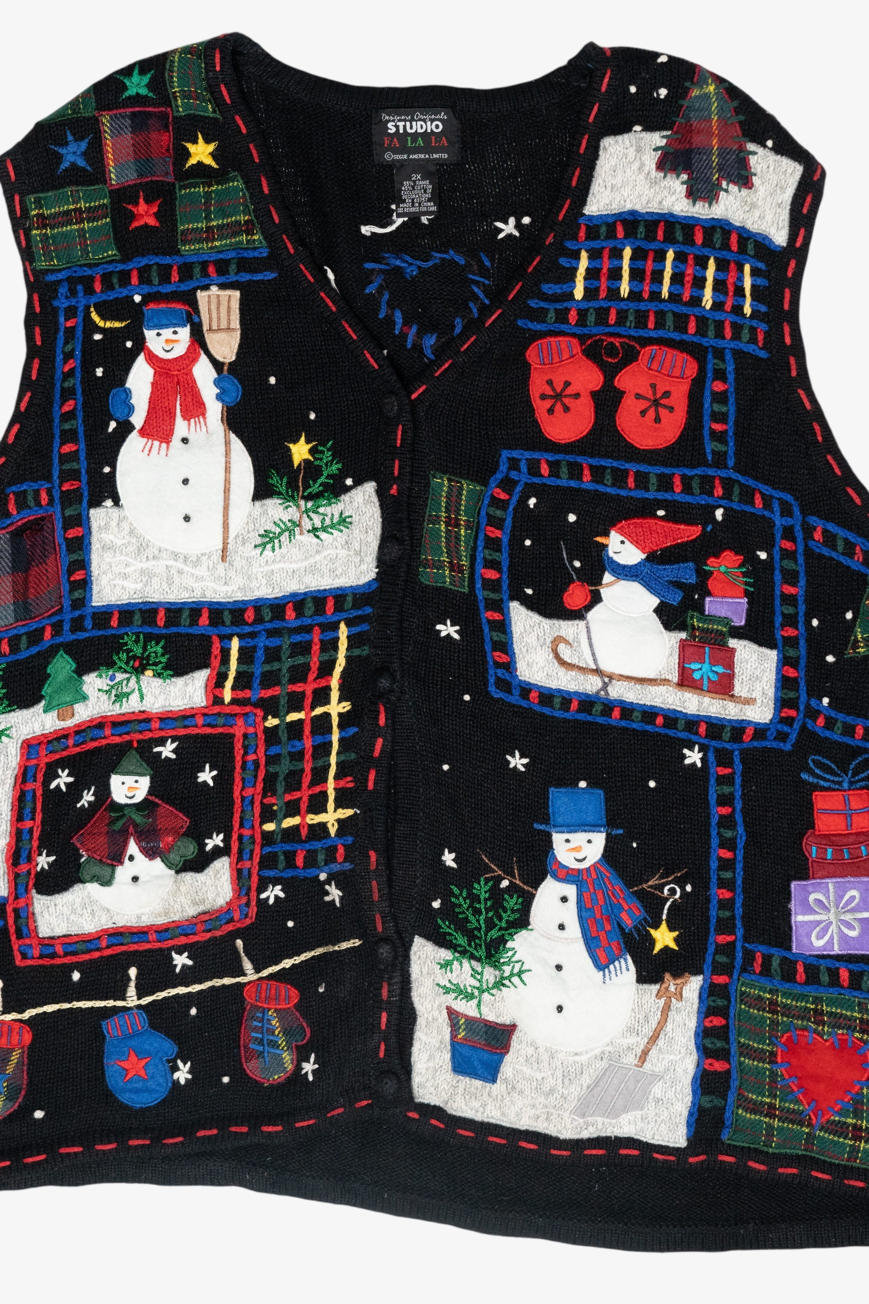 Snowman Fun Vintage Ugly Christmas Sweater Vest (2000s)
