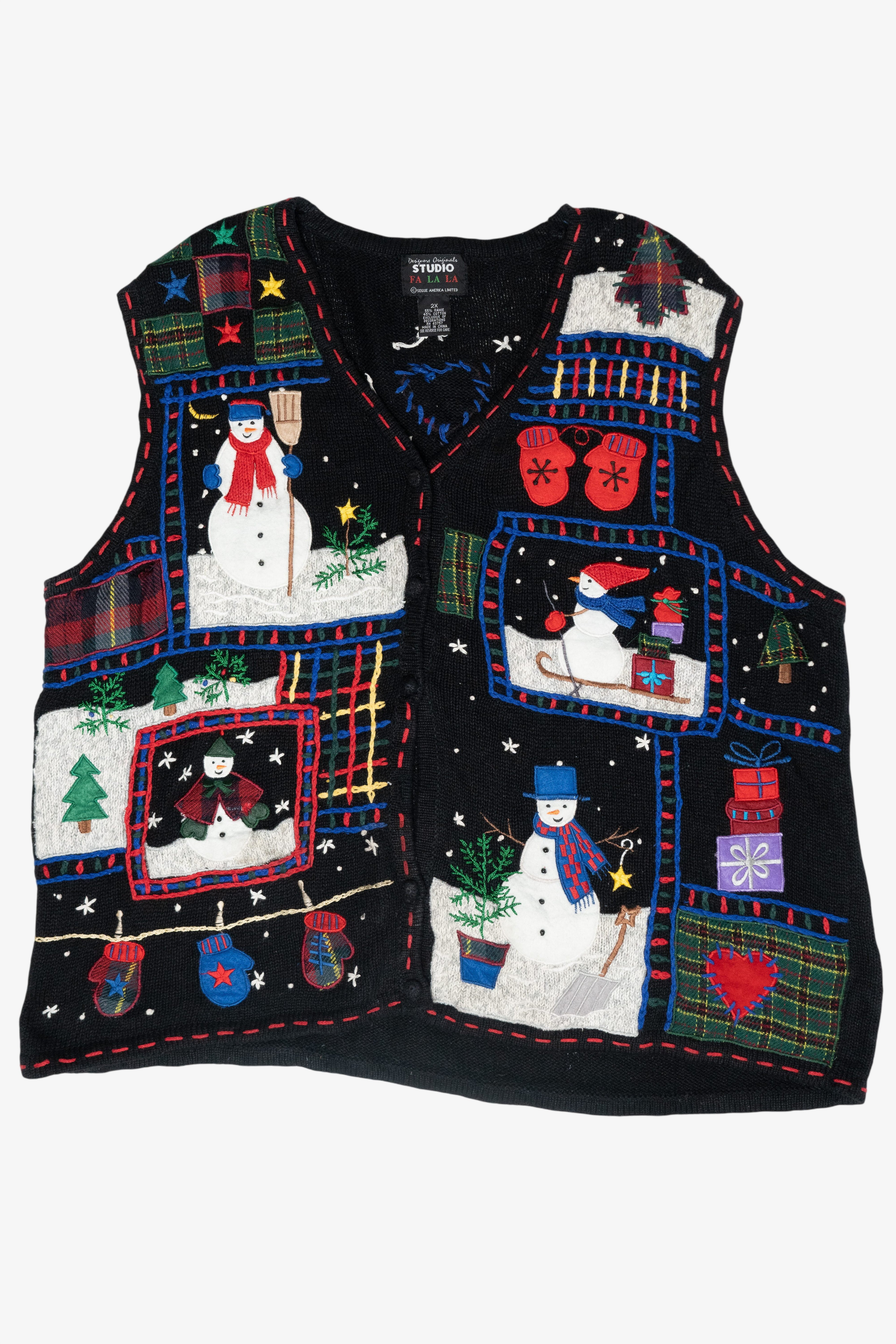 Snowman Fun Vintage Ugly Christmas Sweater Vest (2000s)