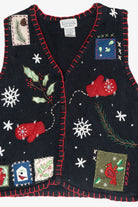 Cozy Cardinals Vintage Ugly Christmas Sweater Vest (1990s)