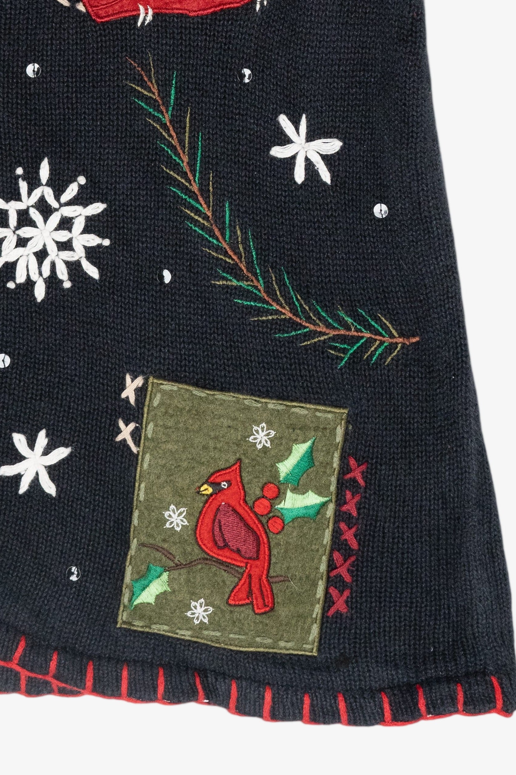 Cozy Cardinals Vintage Ugly Christmas Sweater Vest (1990s)