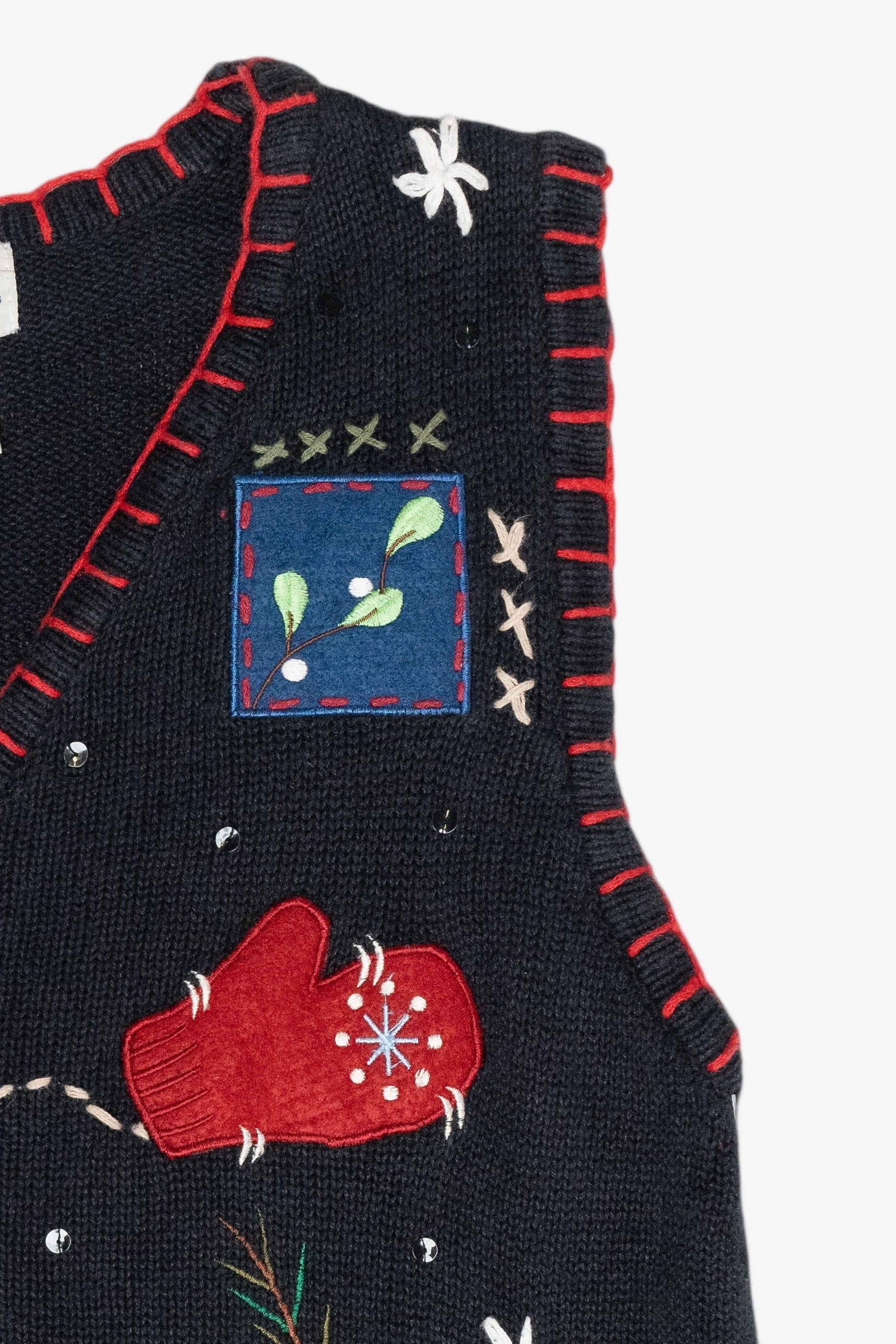 Cozy Cardinals Vintage Ugly Christmas Sweater Vest (1990s)