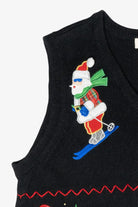 Skiing Santa Vintage Ugly Christmas Sweater Vest (1990s)