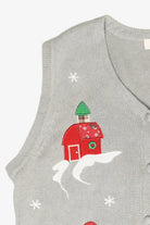 Snowmen Farmers Vintage Ugly Christmas Sweater Vest (1990s)