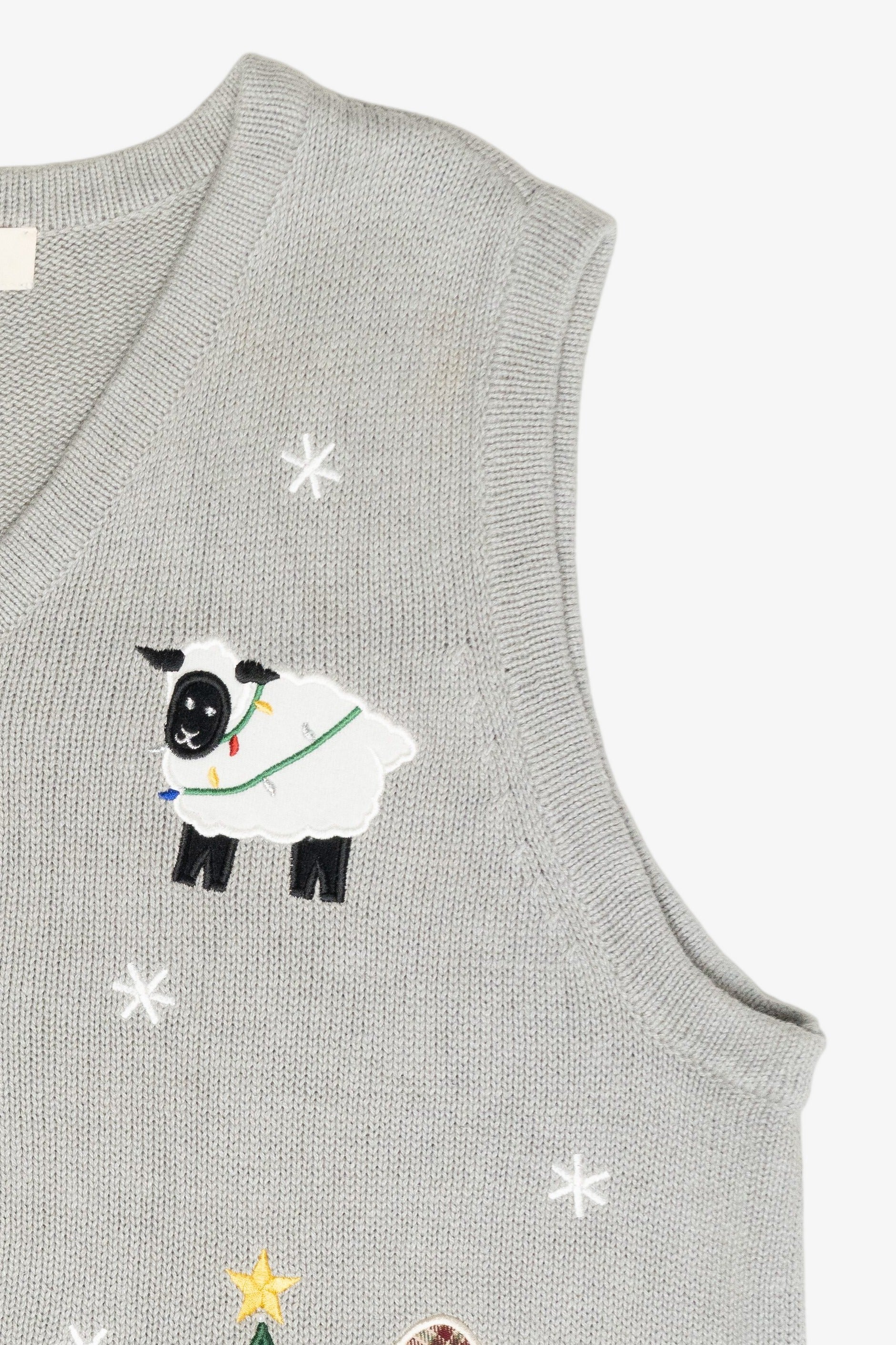 Snowmen Farmers Vintage Ugly Christmas Sweater Vest (1990s)