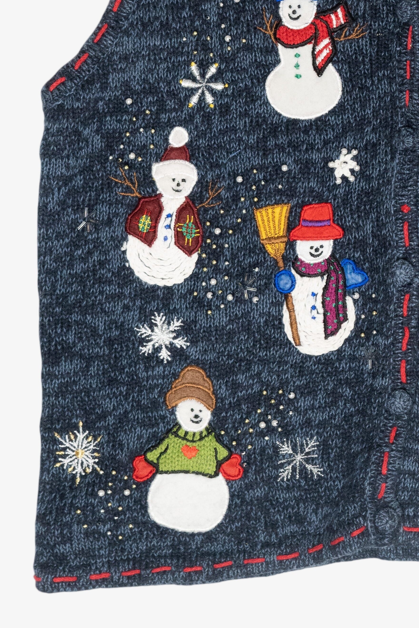 Snowman Friends Vintage Ugly Christmas Sweater Vest (1990s)