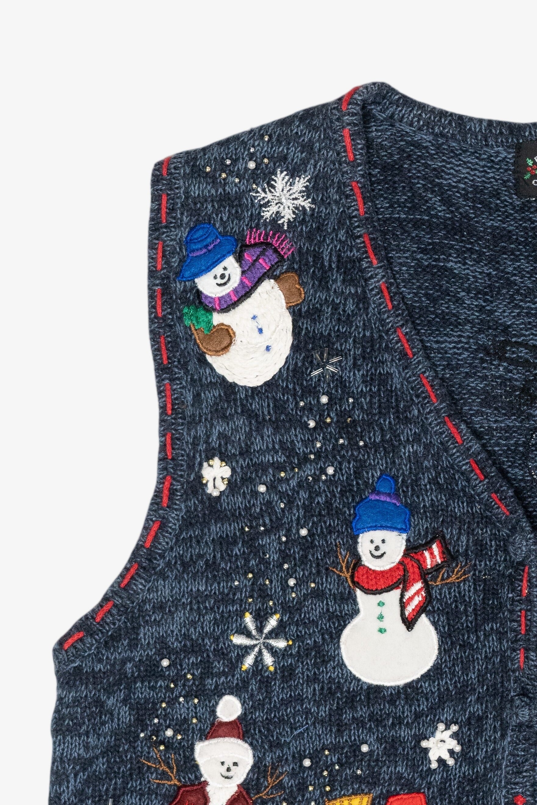Snowman Friends Vintage Ugly Christmas Sweater Vest (1990s)