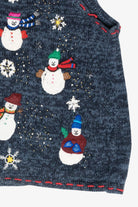 Snowman Friends Vintage Ugly Christmas Sweater Vest (1990s)