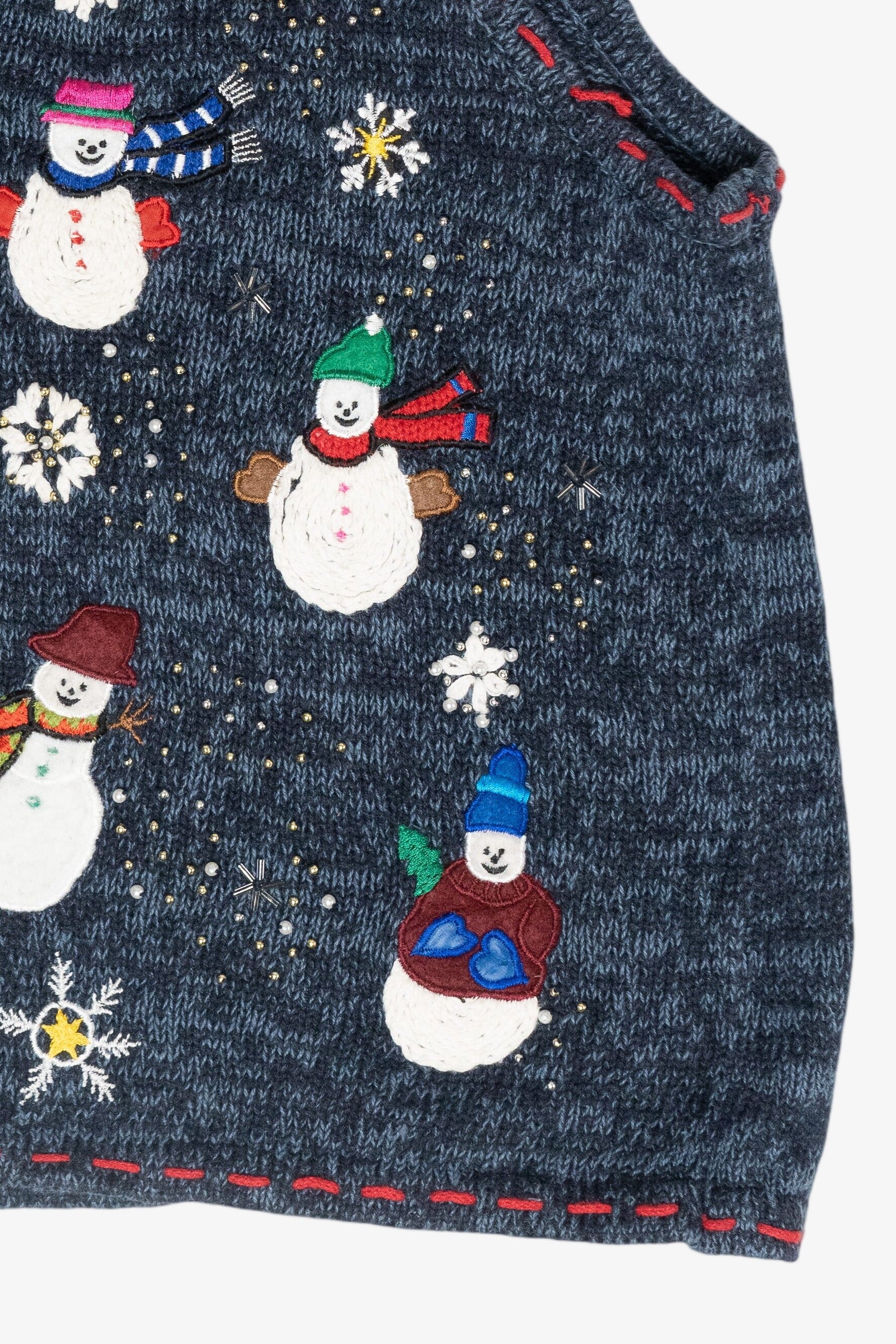Snowman Friends Vintage Ugly Christmas Sweater Vest (1990s)
