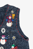 Snowman Friends Vintage Ugly Christmas Sweater Vest (1990s)