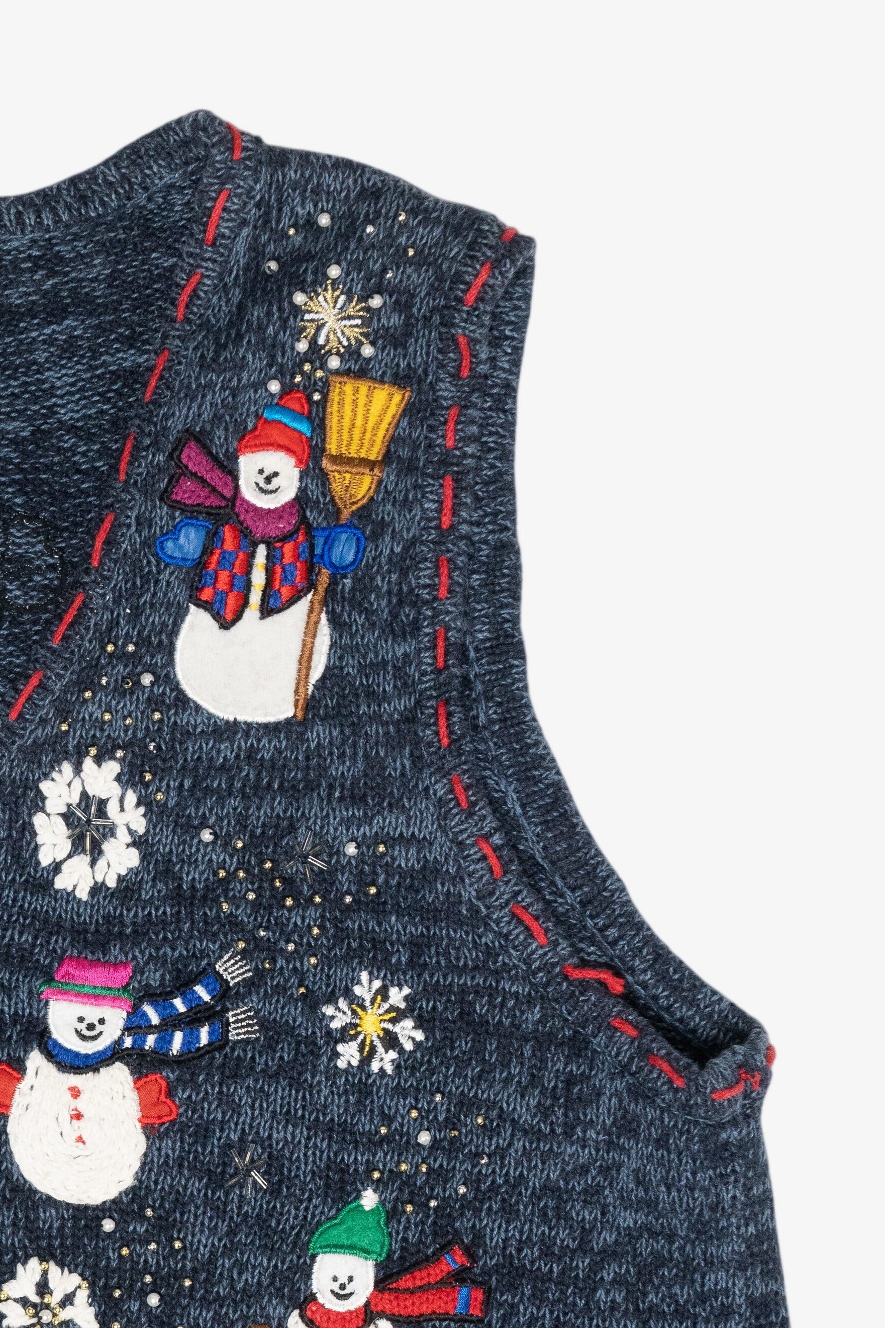Snowman Friends Vintage Ugly Christmas Sweater Vest (1990s)