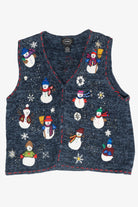 Snowman Friends Vintage Ugly Christmas Sweater Vest (1990s)