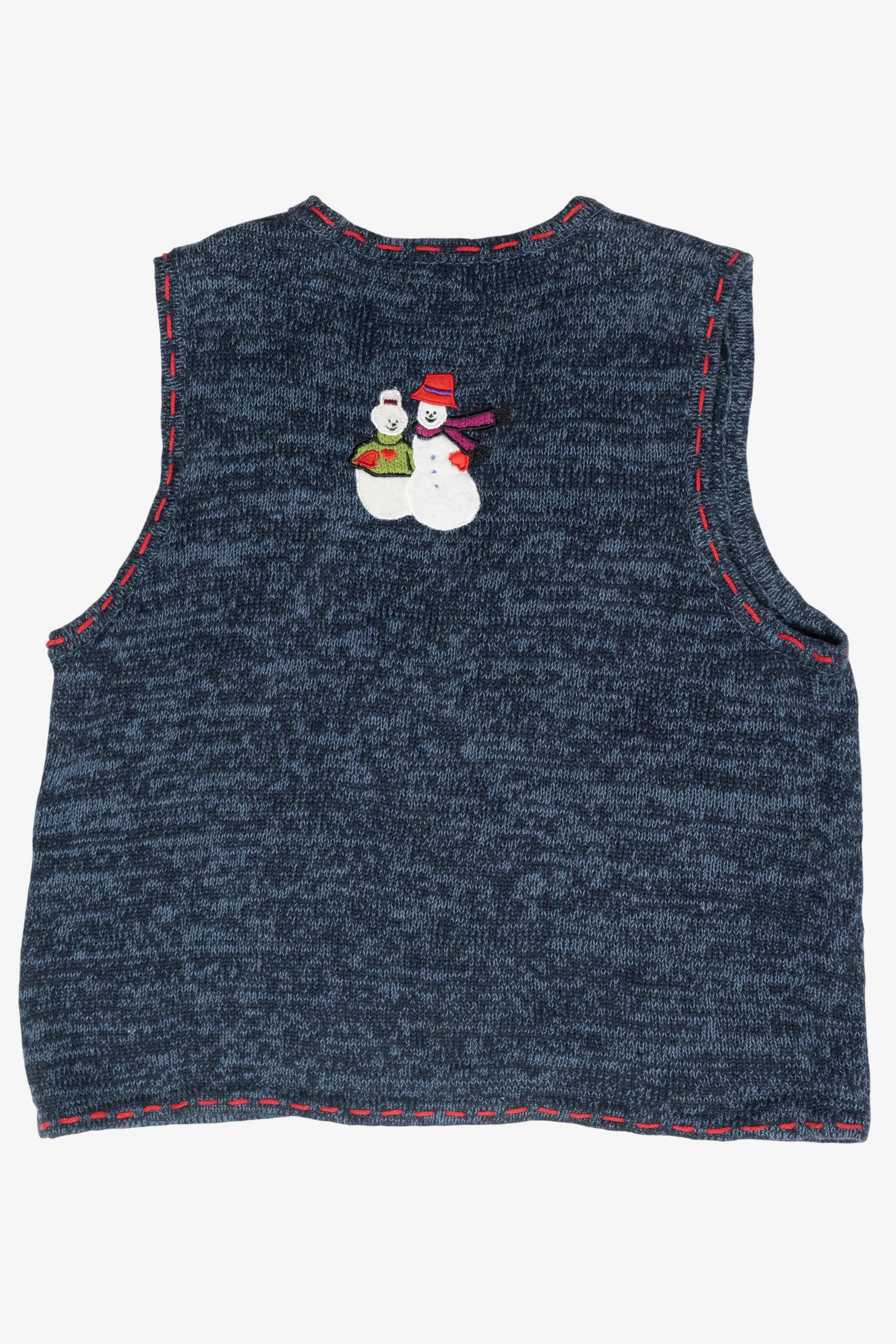Snowman Friends Vintage Ugly Christmas Sweater Vest (1990s)