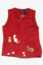 Cats and Yarn Vintage Ugly Christmas Sweater Vest (2000s)