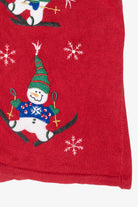 Skiing Snowmen Vintage Ugly Christmas Sweater Vest (1990s)