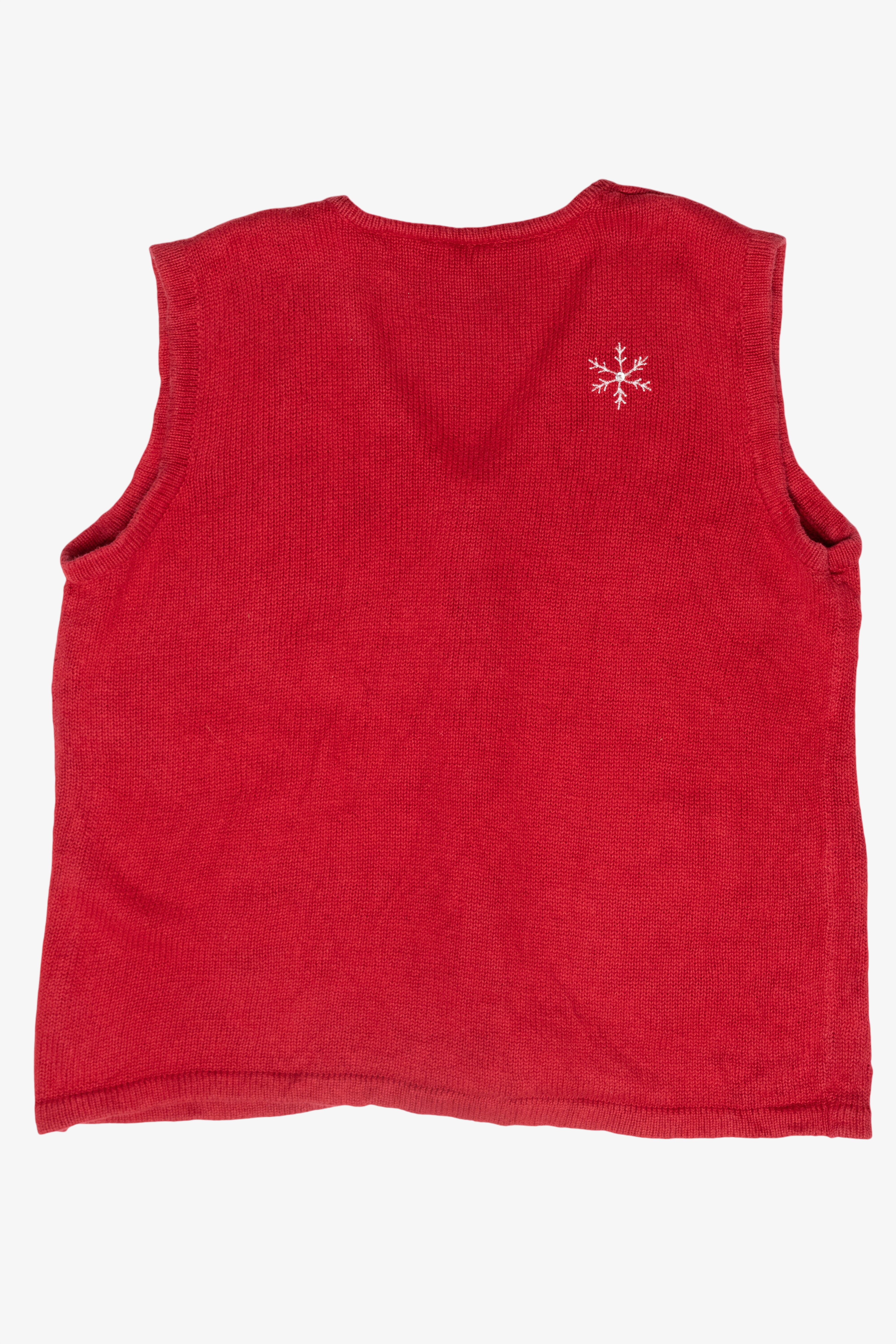 Skiing Snowmen Vintage Ugly Christmas Sweater Vest (1990s)