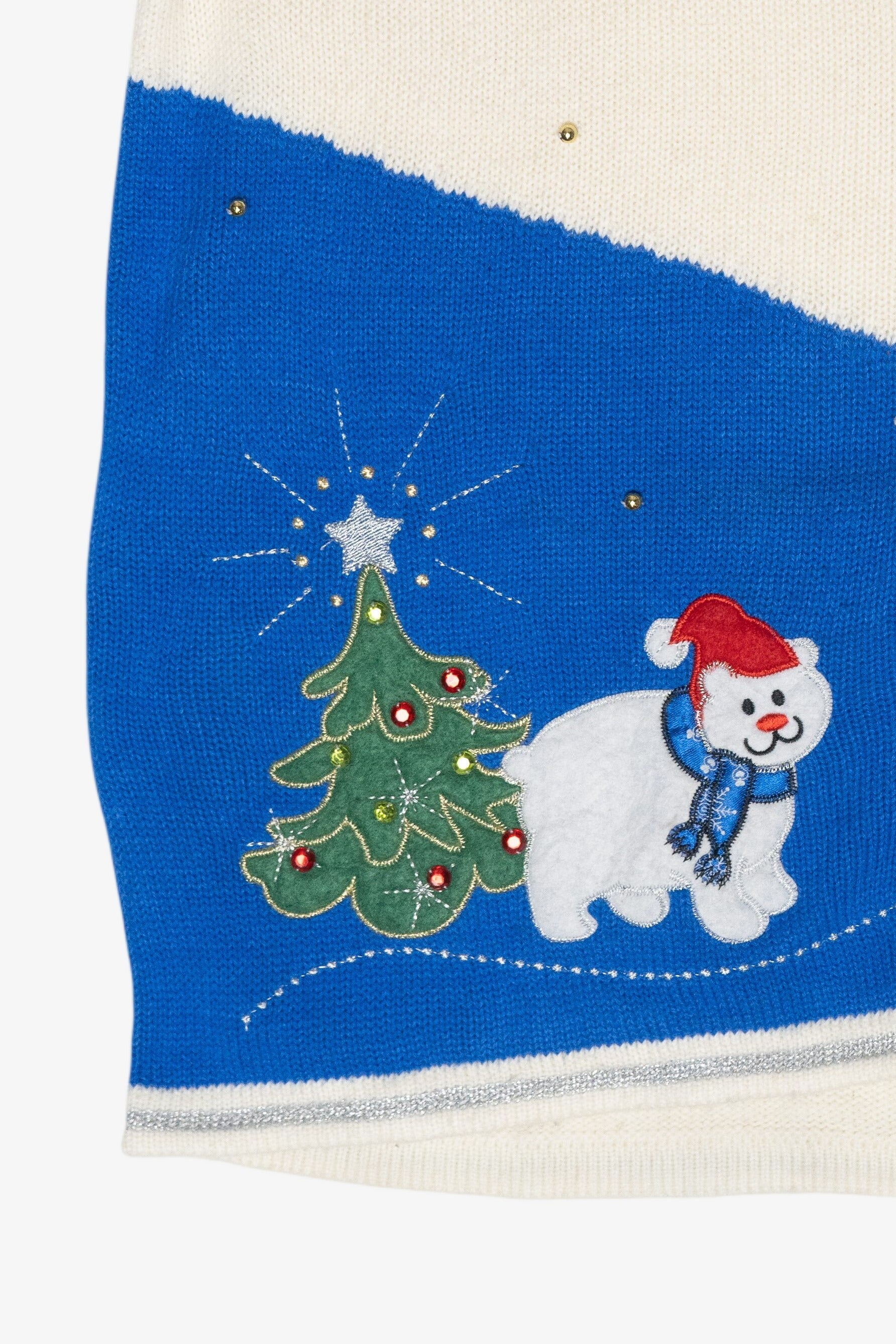 Jolly Polar Bear Vintage Ugly Christmas Sweater Vest (2000s)