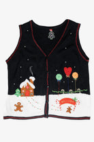 Gingerbread House Vintage Ugly Christmas Sweater Vest (2000s)