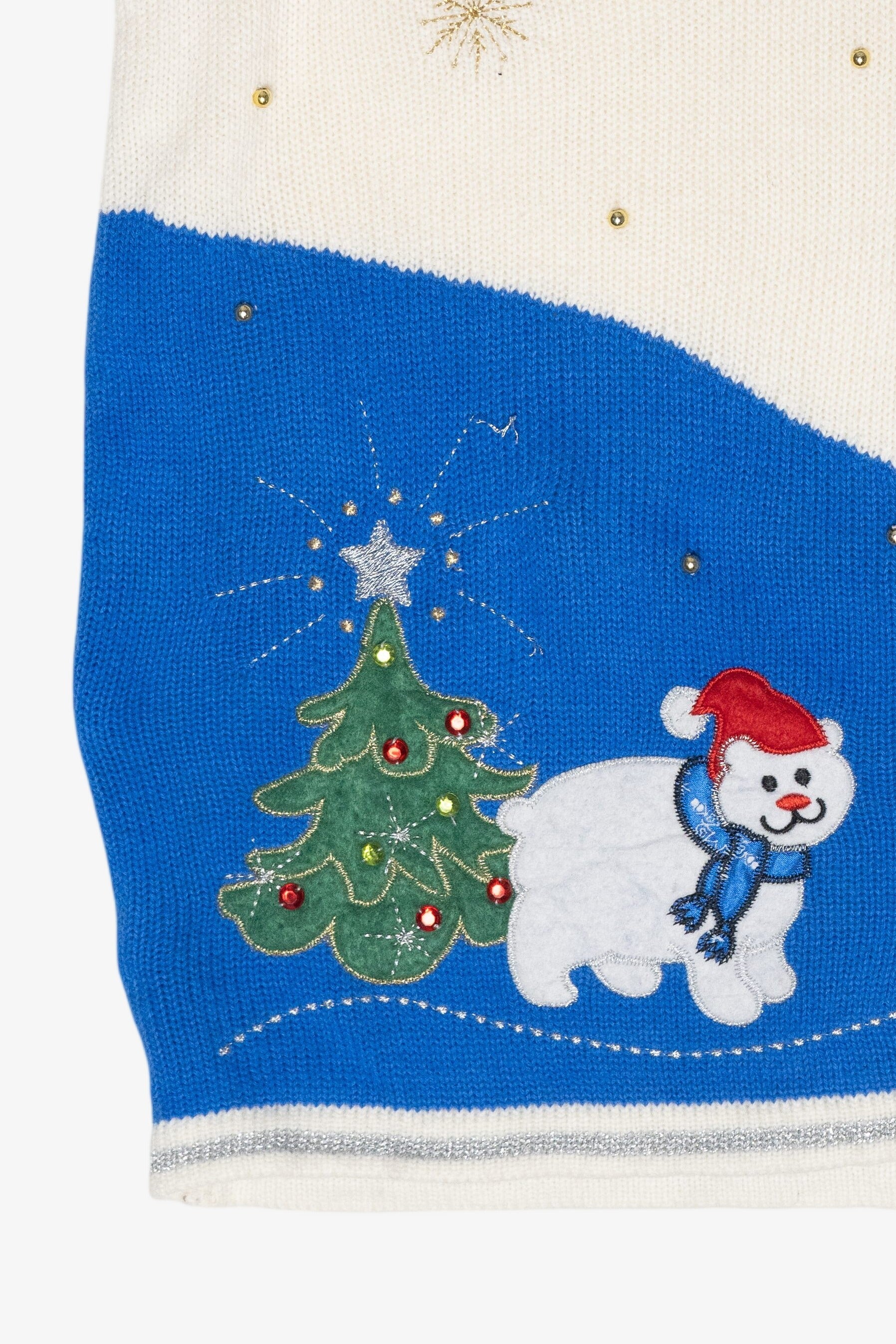 Jolly Polar Bear Vintage Ugly Christmas Sweater Vest (2000s)