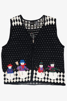 Snowmen Argyle Vintage Ugly Christmas Sweater Vest (2000s)