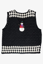 Snowmen Argyle Vintage Ugly Christmas Sweater Vest (2000s)