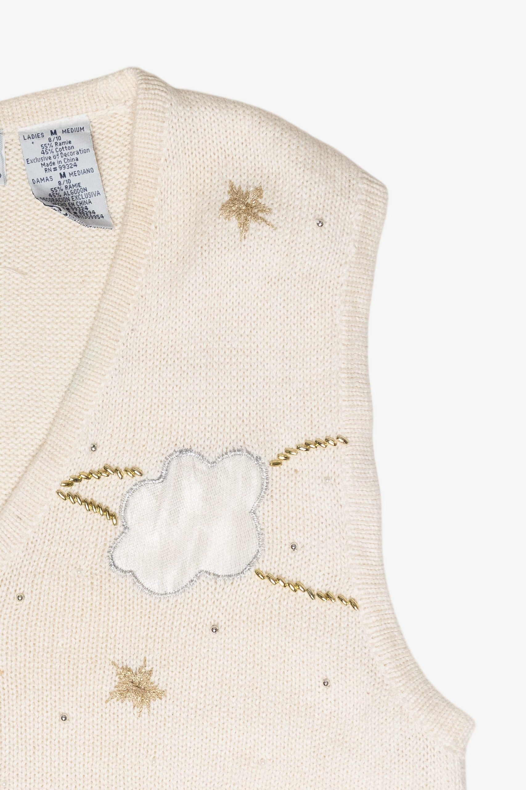 Angels Clouds Vintage Ugly Christmas Sweater Vest (1990s)