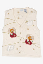 Angels Clouds Vintage Ugly Christmas Sweater Vest (1990s)