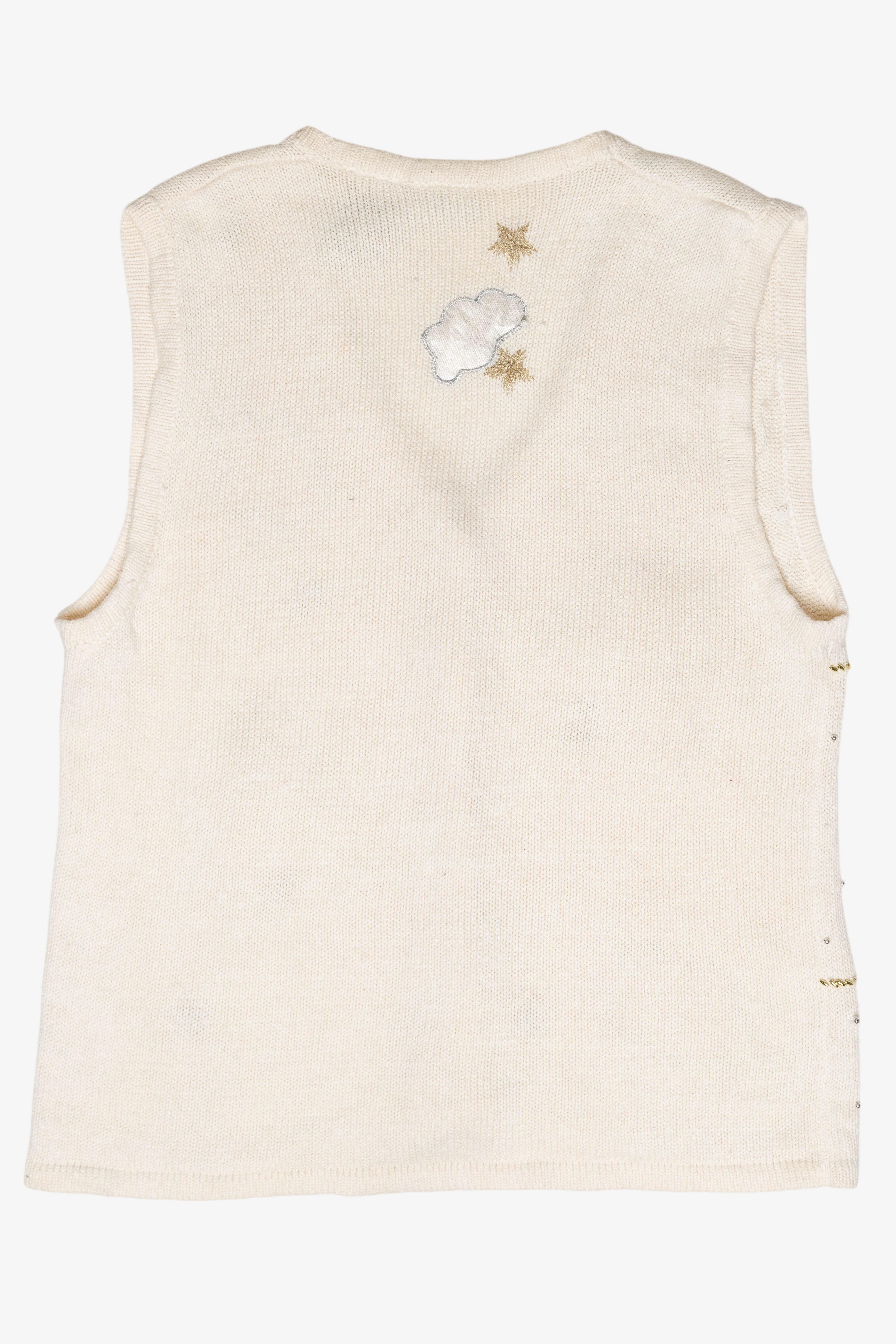 Angels Clouds Vintage Ugly Christmas Sweater Vest (1990s)
