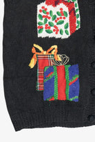 Vintage Hand Knit Presents Ugly Christmas Vest (1980s)