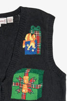 Vintage Hand Knit Presents Ugly Christmas Vest (1980s)