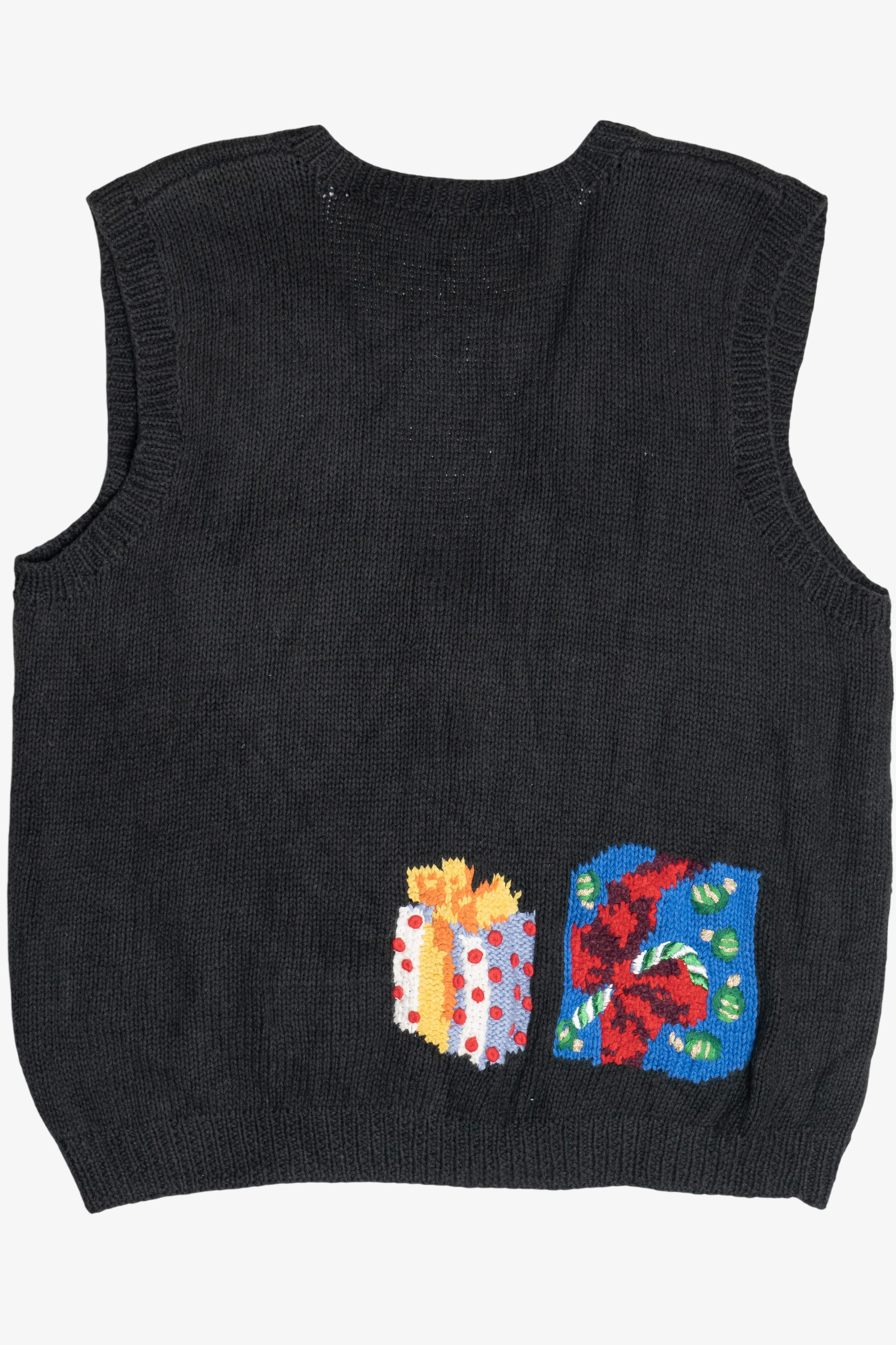 Vintage Hand Knit Presents Ugly Christmas Vest (1980s)