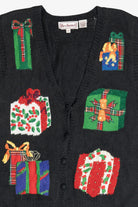 Vintage Hand Knit Presents Ugly Christmas Vest (1980s)