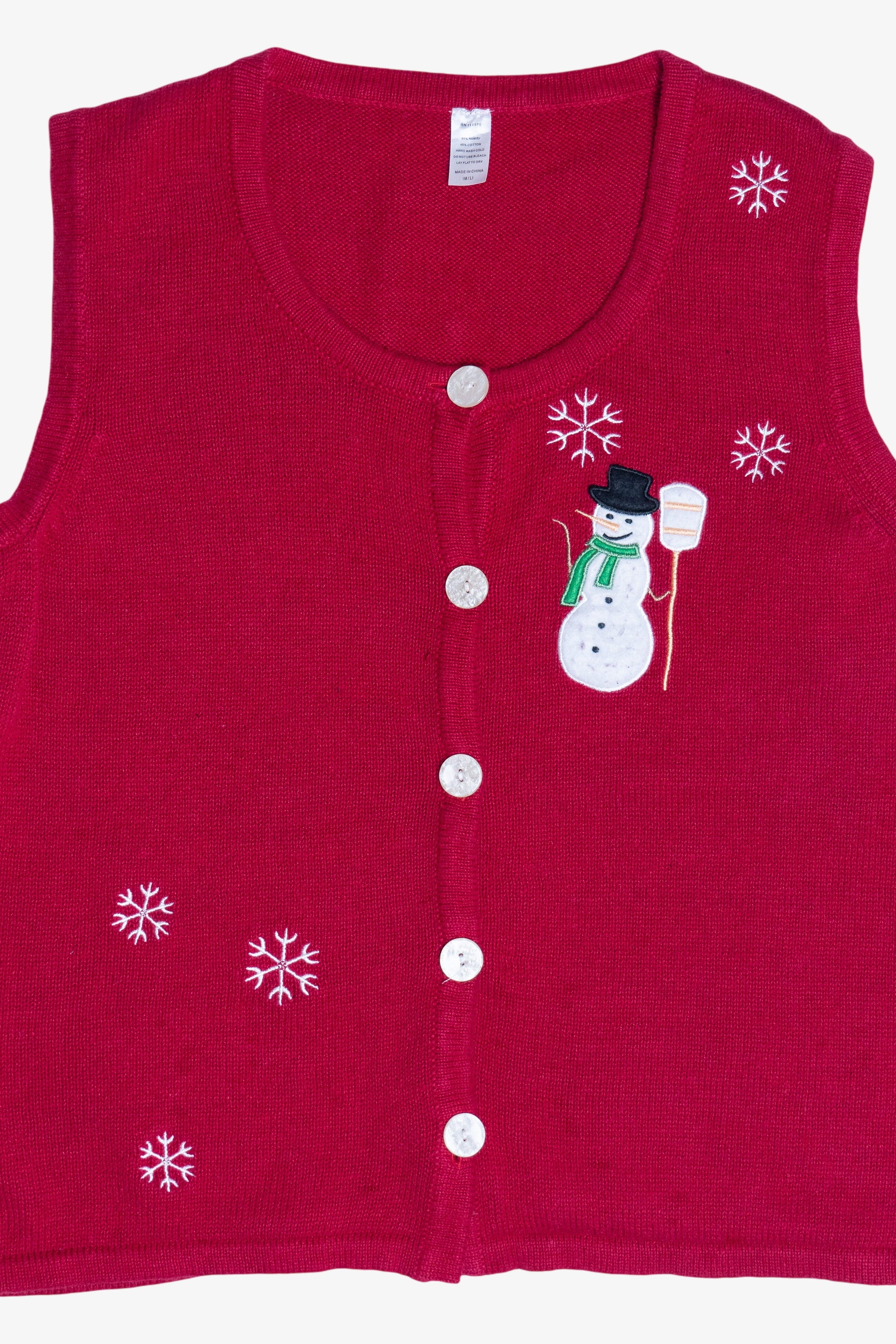 Red Snowman Ugly Christmas Vest (2000s)