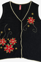 Vintage Poinsettia Ugly Christmas Vest (2000s)